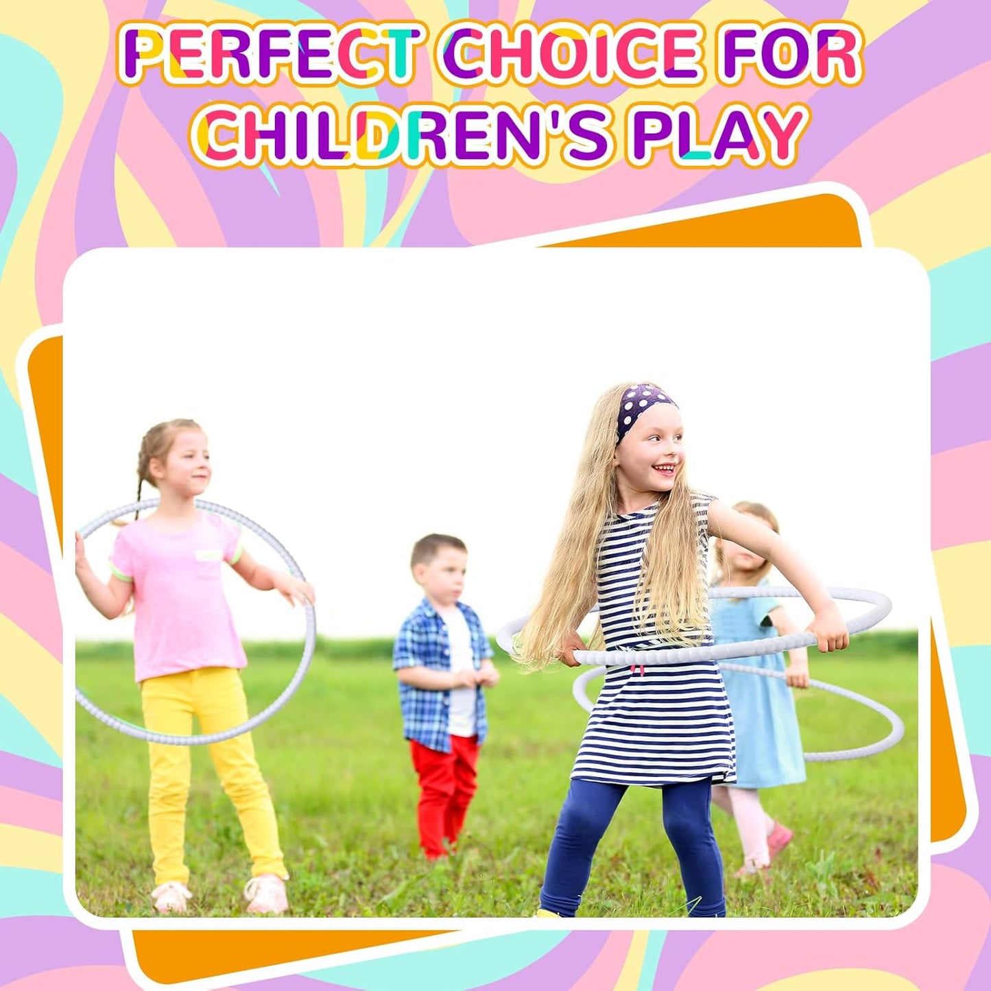 Shappy 6 Pcs Exercise Hoop Detachable Adjustable Plastic Toy Playground Toys Colored Hoop Circles for Teens Games Gymnastics Dog Agility Equipment Party Decor
