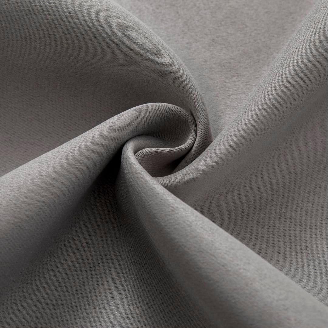 Joydeco 72 Inch Blackout Curtains for Bedroom, Thermal Insulated Black Out Curtains, Room Darkening Drapes for Living Room Window Rod Pocket Back Tab (W52 x L72 Inch, Light Grey)