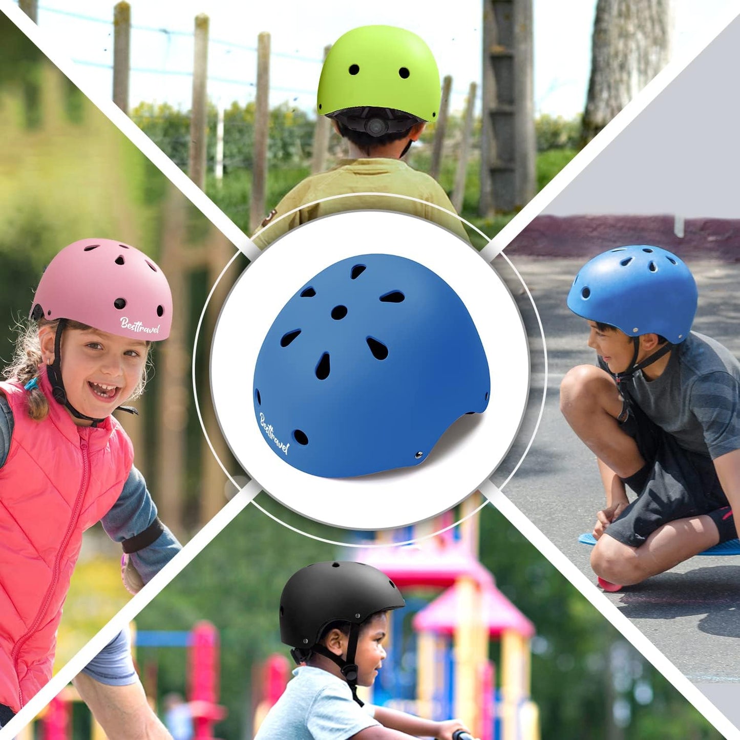 Kids Helmet, Toddler Adjustable Kids Ages 3-8 Years Old Boys Girls Multi-Sports Safety