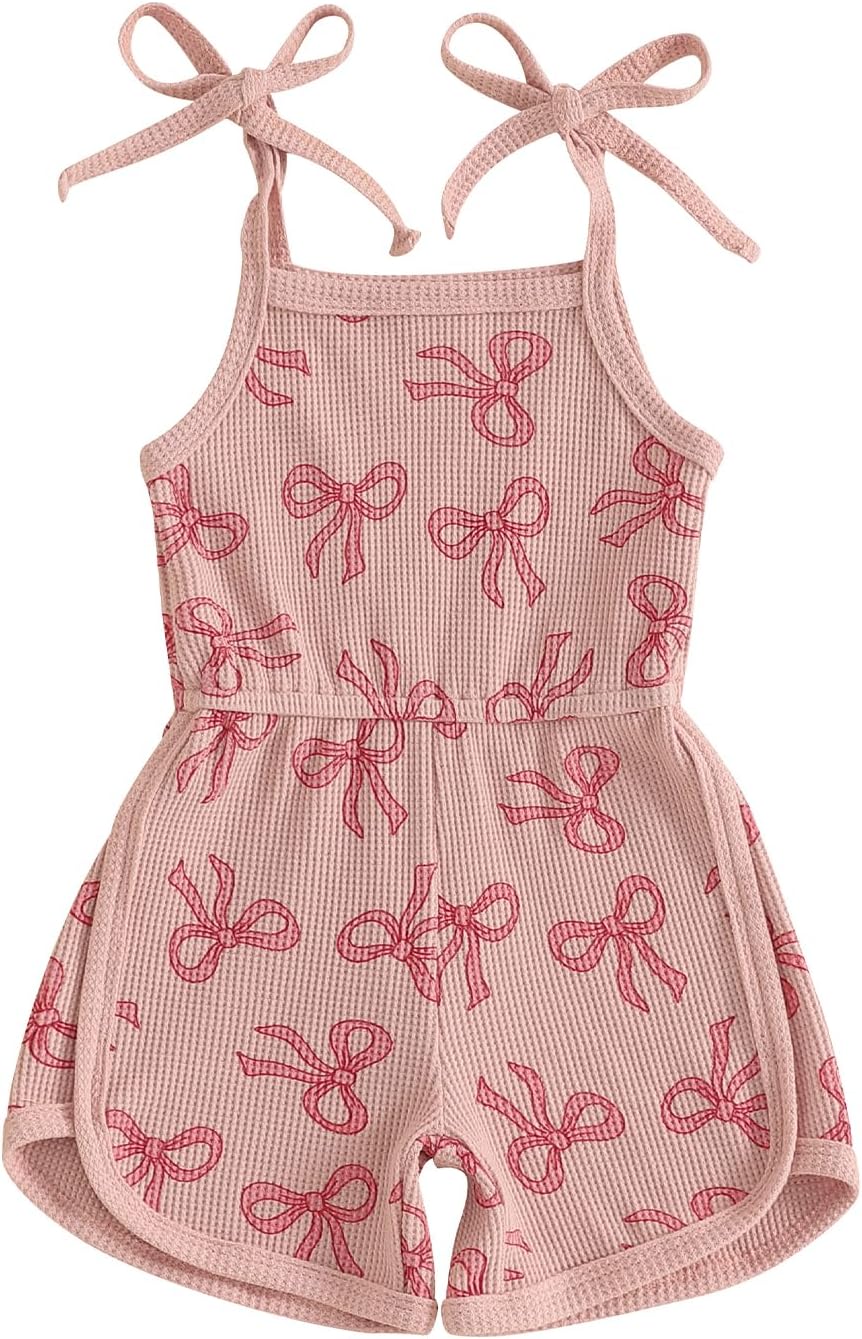 WZTYYDS Toddler Baby Girl Summer Clothes Floral Romper Tie-Up Strap Halter Jumpsuit Infant Summer Sling Playsuit 6M-3T