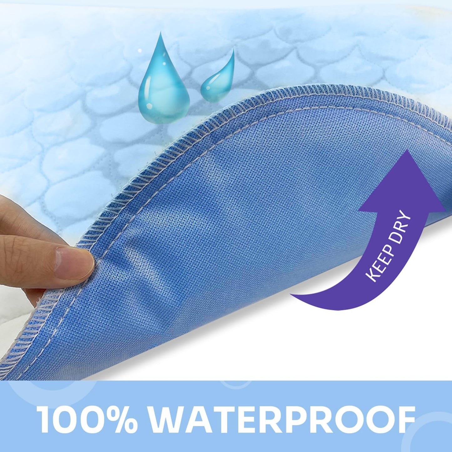 4-Layer Ultra Soft Quilted Bed Pads, 18" x 24" (3 Pack), Heavy Absorbency Underpad, Machine Washable, Mattress Protection for Elderly Seniors, Kid and Pets