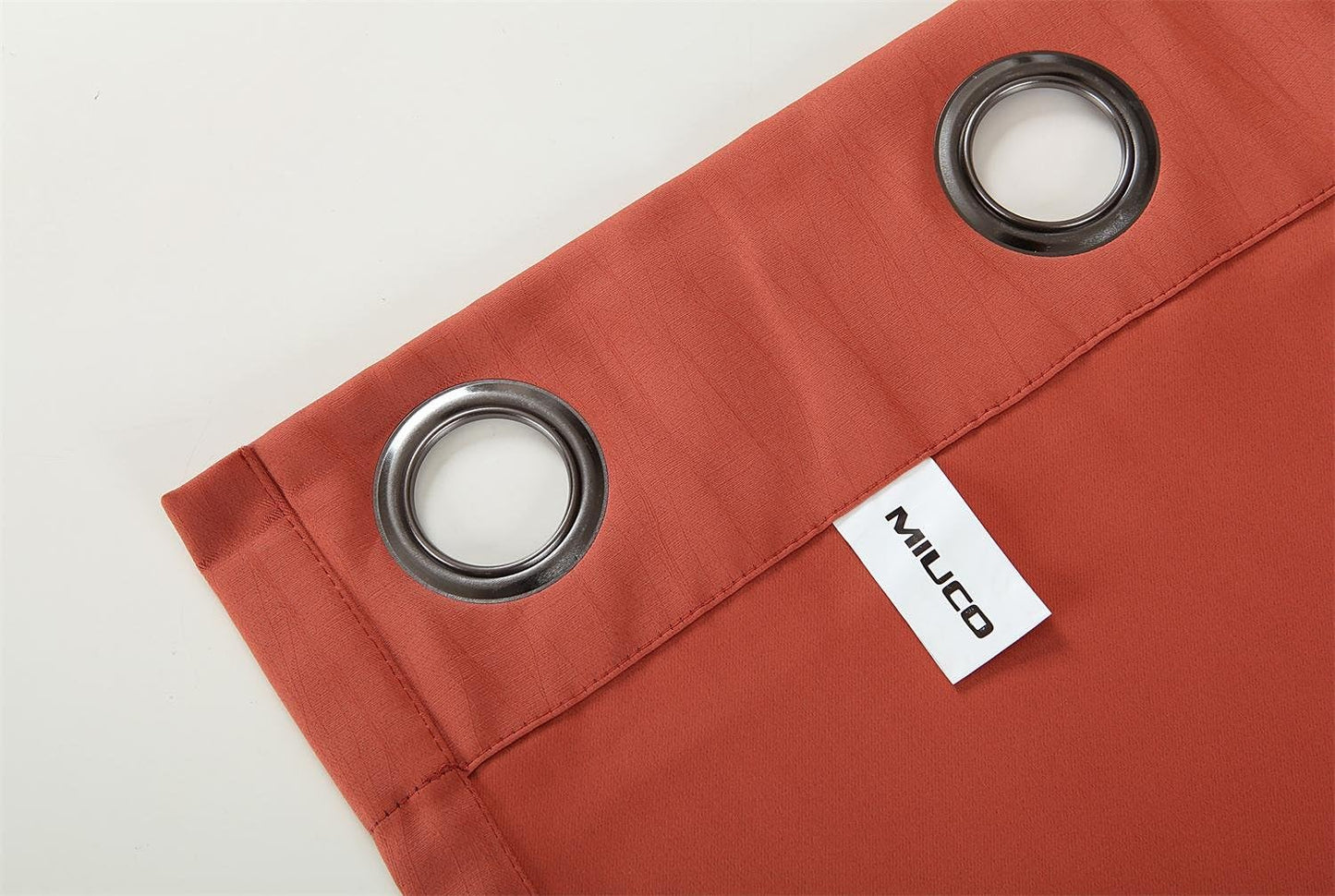 MIUCO Blackout Curtains Room Darkening Curtains Textured Grommet Panels for Living Room 2 Panels 52x84 Inch Long Rust