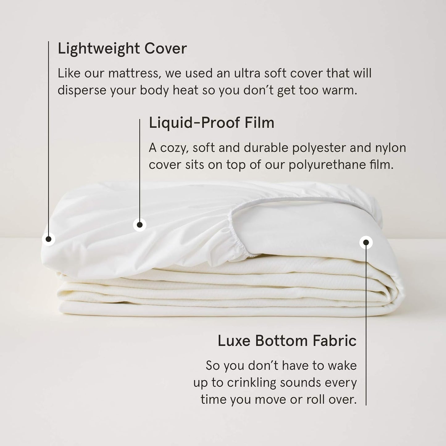 Tuft & Needle Twin Mattress Protector - Waterproof, Liquid-Proof, Sleeps Quiet, Fitted Sheet Style, Soft and Comfortable White