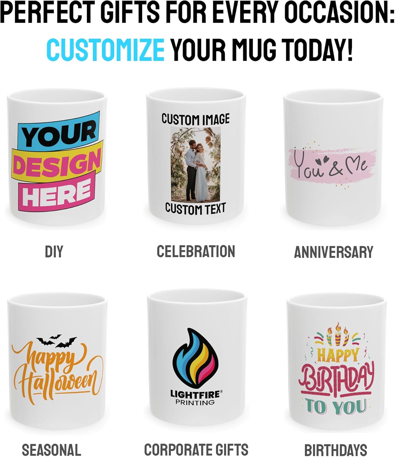Personalized Coffee Mug – Custom Photo, Text, or Logo Ceramic Mug Tea Cup | Taza Personalizada with Picture or Message | Customized Gift Idea for Men & Women, Mom, Dad, Friends - White/Black | 11oz