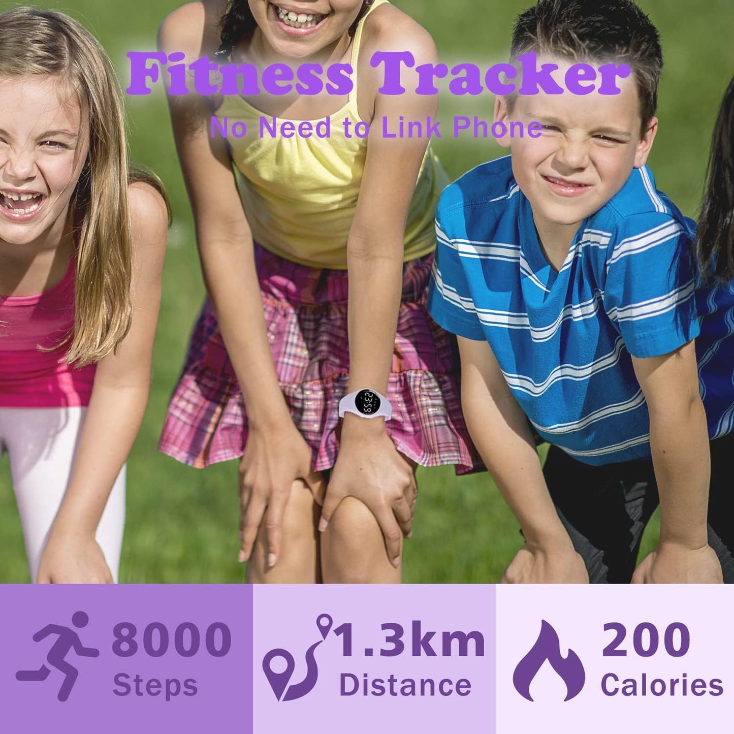 Kids Watches for Girls Boys Digital Sport Watch with Step Counter Pedometer Vibration Alarm Clock, No App Waterproof Fitness Tracker Kids Watch Boys Girls Teens Students Ages 5-16