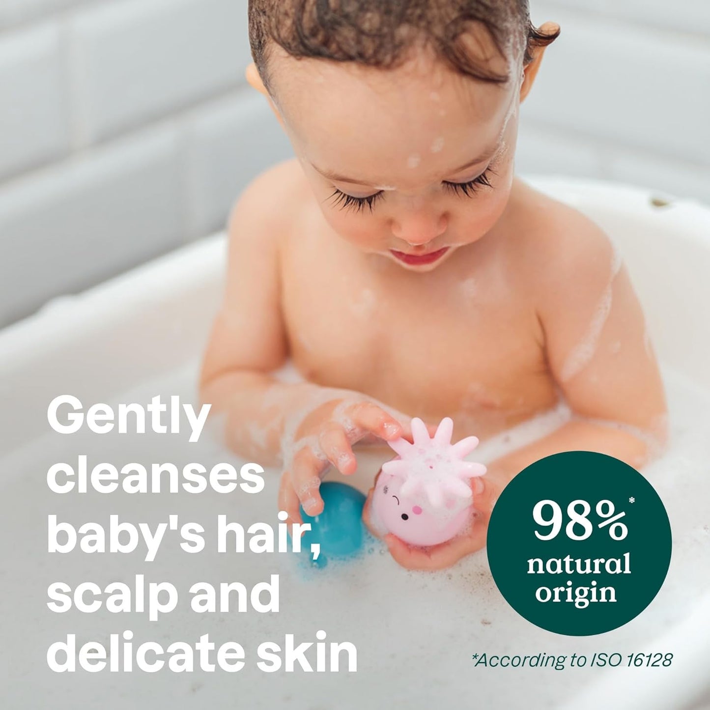 ATTITUDE Bubble Body Wash for Baby, EWG Verified, Dermatologically Tested, Plant and Mineral-Based, Vegan, Pear Nectar, 16 Fl Oz