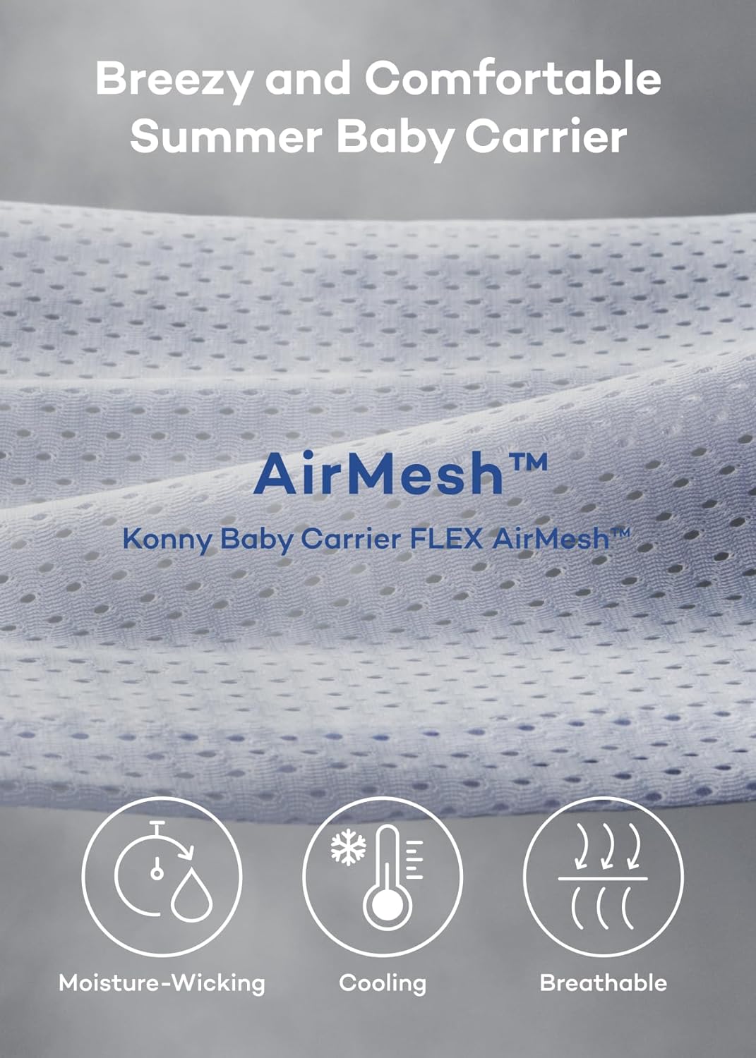 Konny New and Improved Baby Carrier Flex SoftBreeze Premium Material - Adjustable, Easy to Wear and Wrap Baby Sling, Perfect for Newborn Babies Essentials up to 44 lbs,(M-4XL)-Dusty Pink