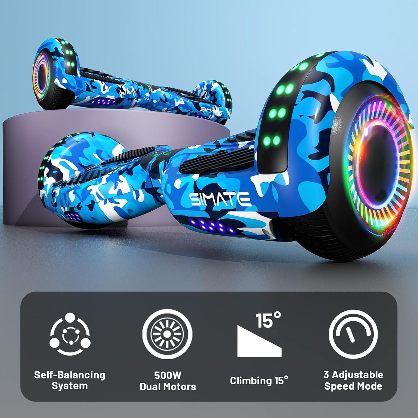 Scooter, Bluetooth & Corlorful LED Lights, Gifts for Kids & Adults & Girls & Boys, for All Ages