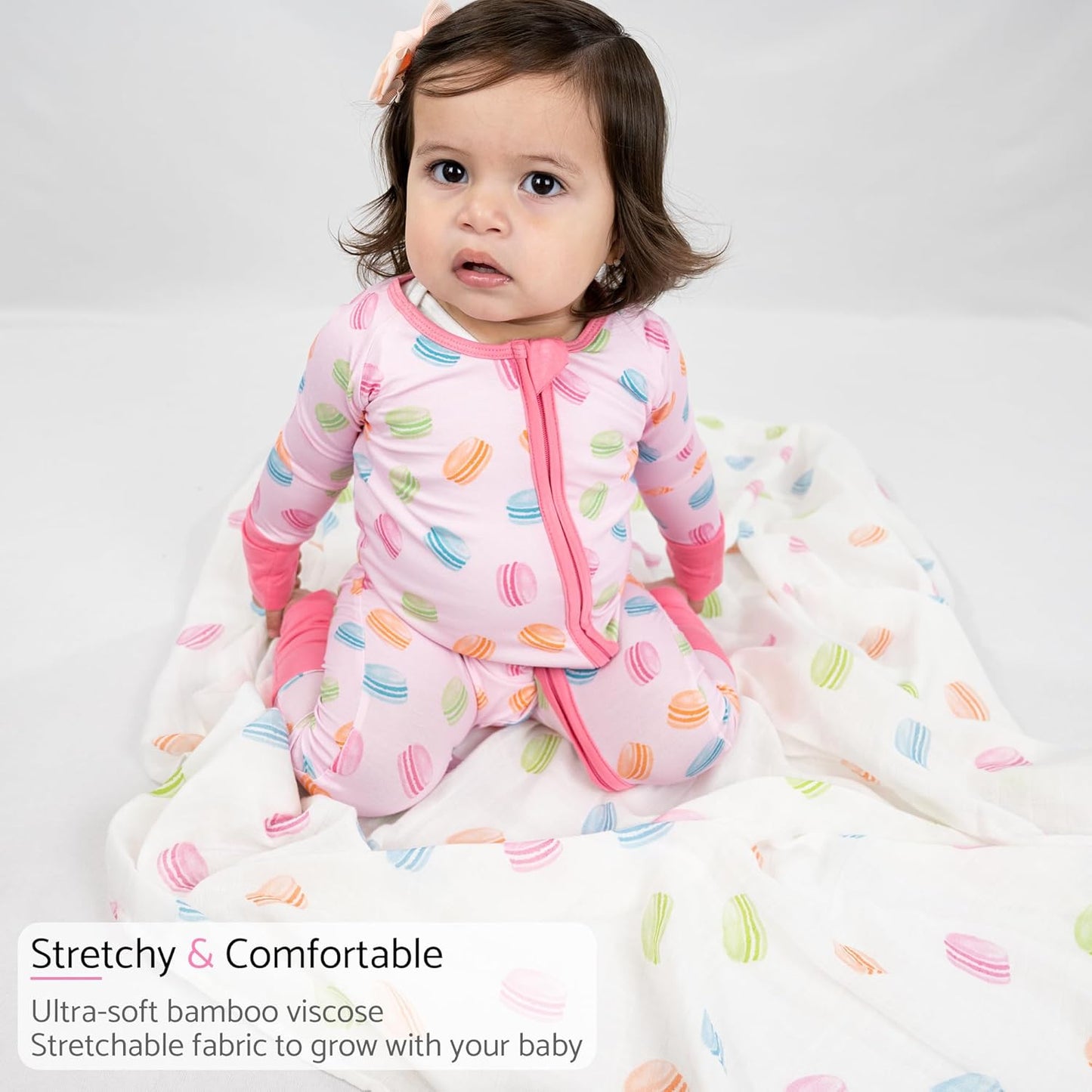LollyBanks Baby Pajamas, Baby Romper 95% Bamboo Viscose and 5% Spandex
