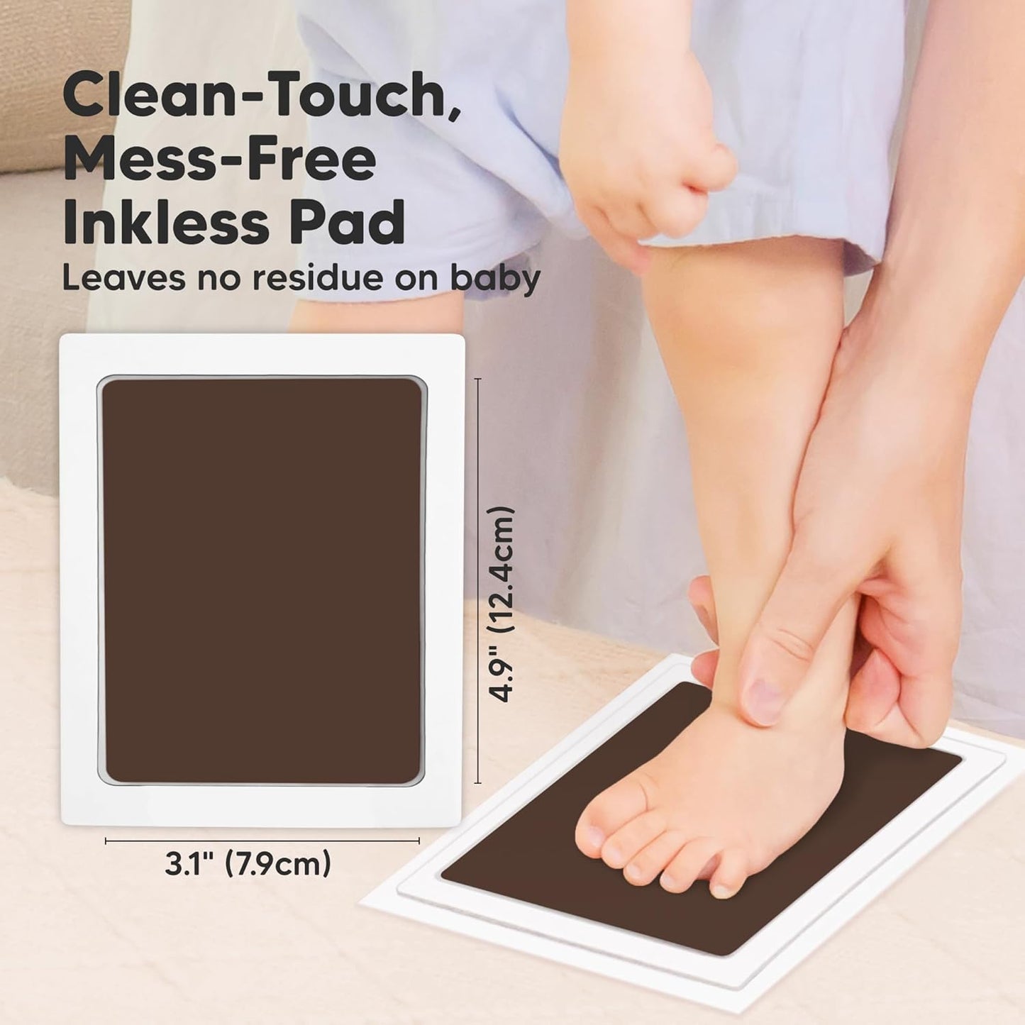 4-Pack Inkless Baby Hand and Footprint Kit - Mess Free Ink Pad for Newborn Keepsake, Dog Nose & Paw Print Kit, Clean Touch Ink Pad for Baby Hand & Footprints, Ideal New Mom Gifts (Midnights,L)