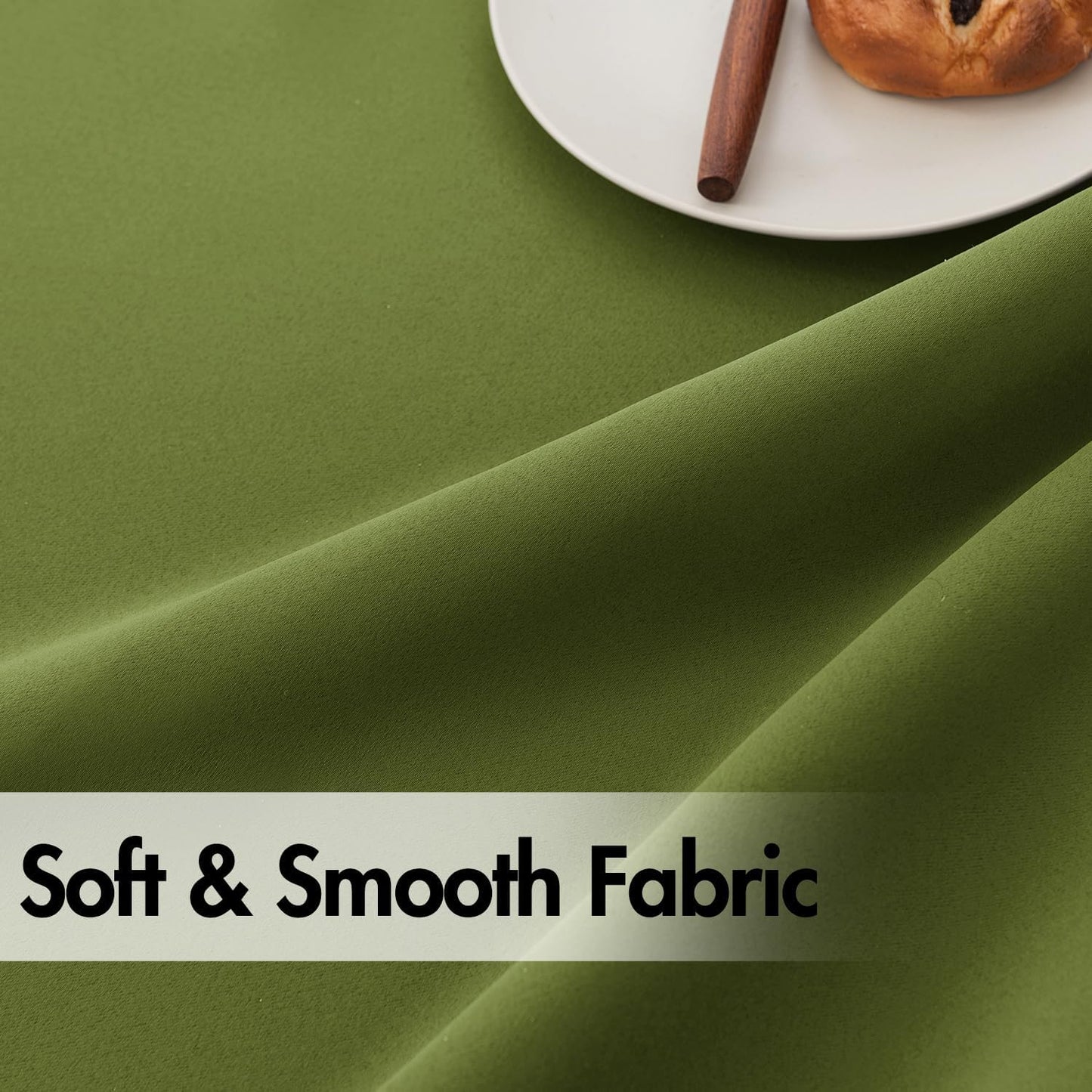 ANRODUO Back Tab Blackout Curtains for Bedroom Living Room, Rod Pocket Pinch Pleated Thermal Insulated Room Darkening Curtains 72 Inches Long 2 Panels, Olive Green, 42 x 72 Inch