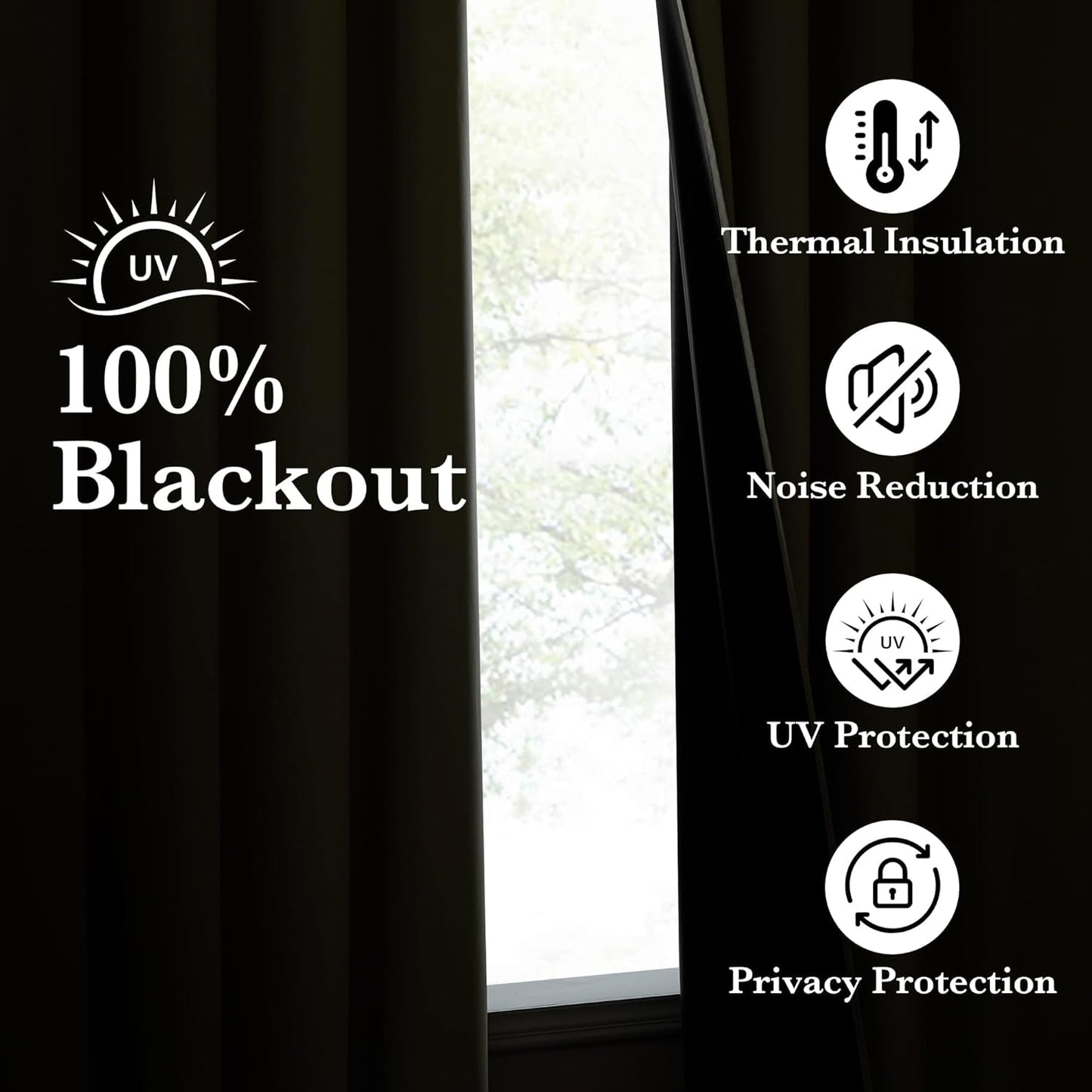 NICETOWN 100% Blackout Portable Curtains, Grommet Total Privacy Window Treatments Thermal Curtains Lightweight Travel Blackout Shades for Bedroom/Hotel, Muted Beige, W52 x L63, 2 Panels