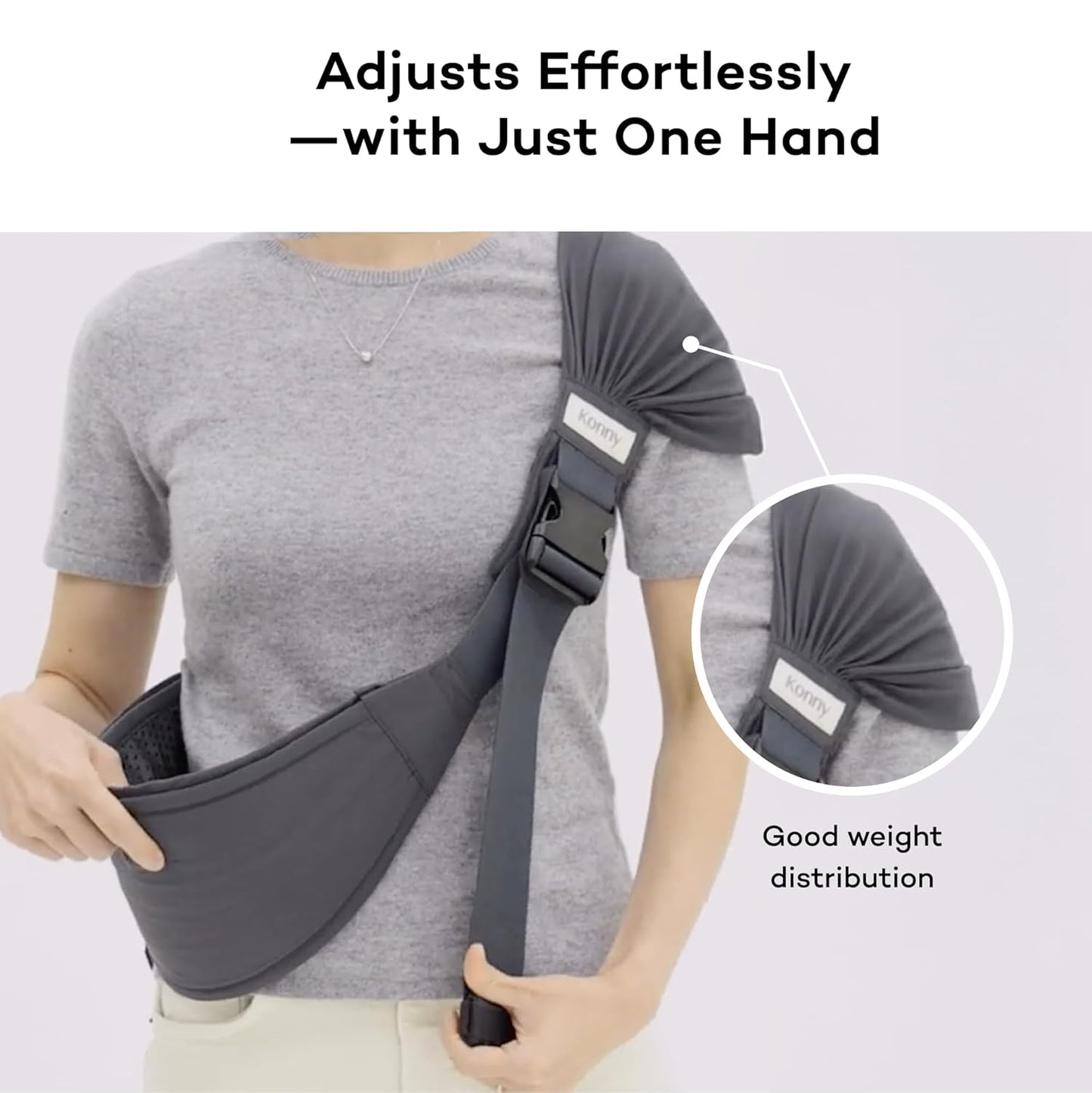 Konny Baby Carrier Hip Seat, Dual Support IHDI Certified with Two Safety Pads, Adjustable Wraps Sling Wearable One Size Fits All, Baby Essentials for 6 to 48 Months up to 44 lbs-Green Tea