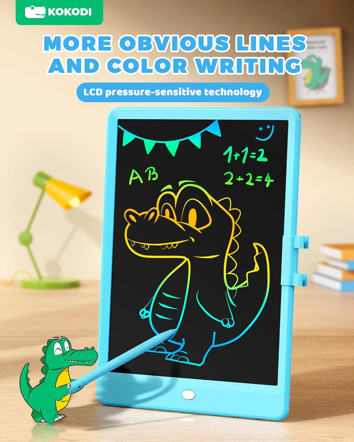 KOKODI LCD Writing Tablet, Valentines Day Gifts for Kids，10 Inch Colorful Toddler Doodle Board Drawing Tablet, Erasable Reusable Electronic Drawing Pads, Educational and Learning Toys for Kids