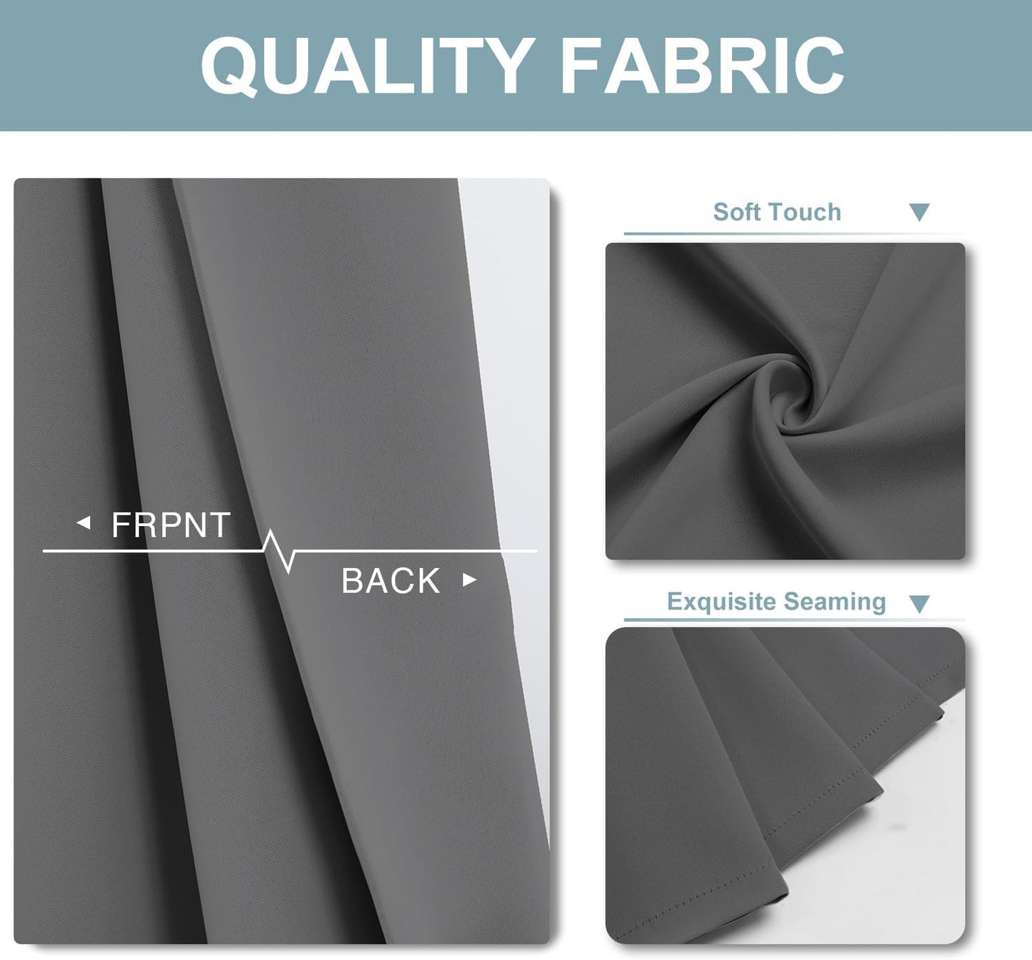 ChrisDowa Blackout Curtains 63 inches Long for Bedroom - 2 Panels Set Grommet Thermal Insulated Room Darkening Curtains for Living Room (Grey, 52 x 63 Inch)