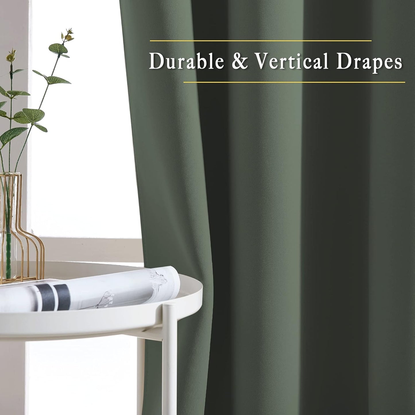 NICETOWN Blackout 102 inch Curtains for Living Room, Grommet Thermal Insulated Room Darkening Curtains for Bedroom/Living Room, 2 Panels, W52 x L102, Dark Mallard