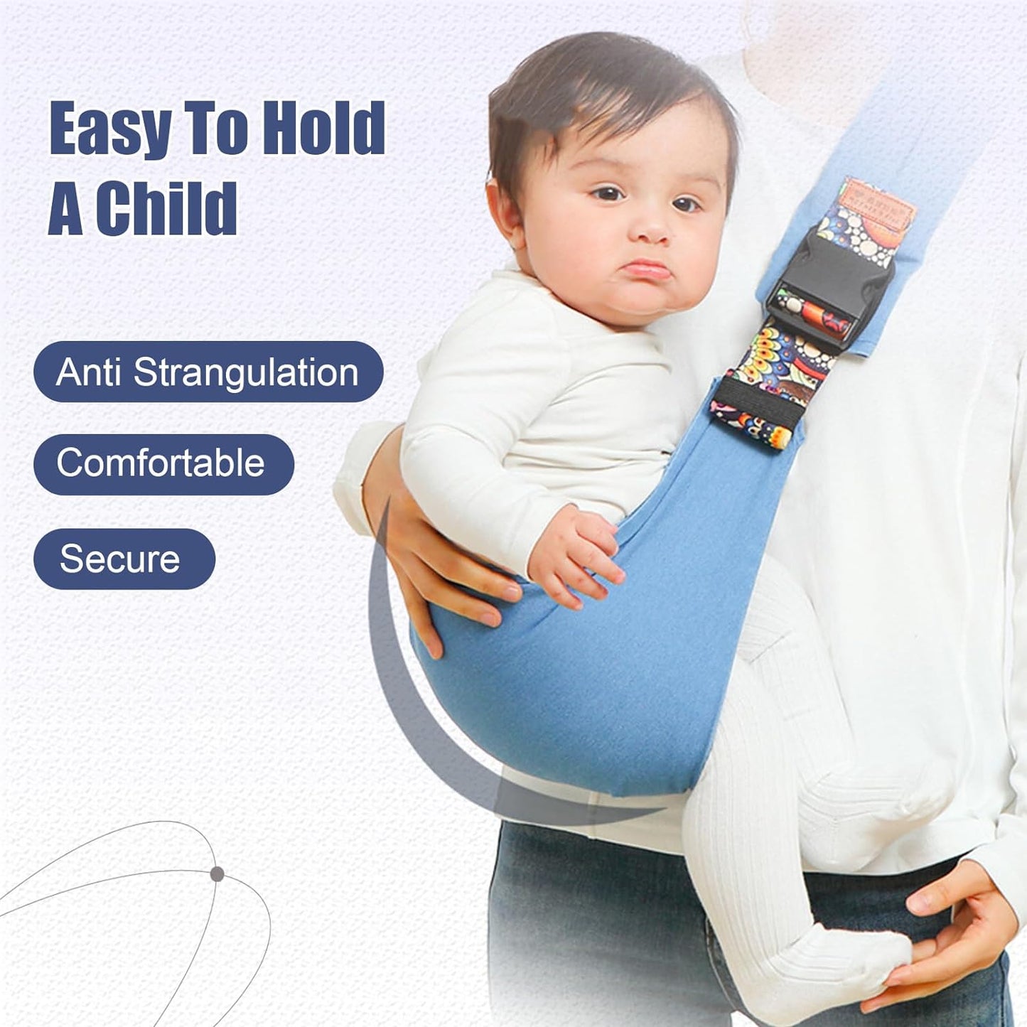 Baby Sling Carrier,Baby Sling,Toddler Carrier,Adjustable and Non-Slip Hip Seat Carriers Carrying 10-30 lbs(Grey)