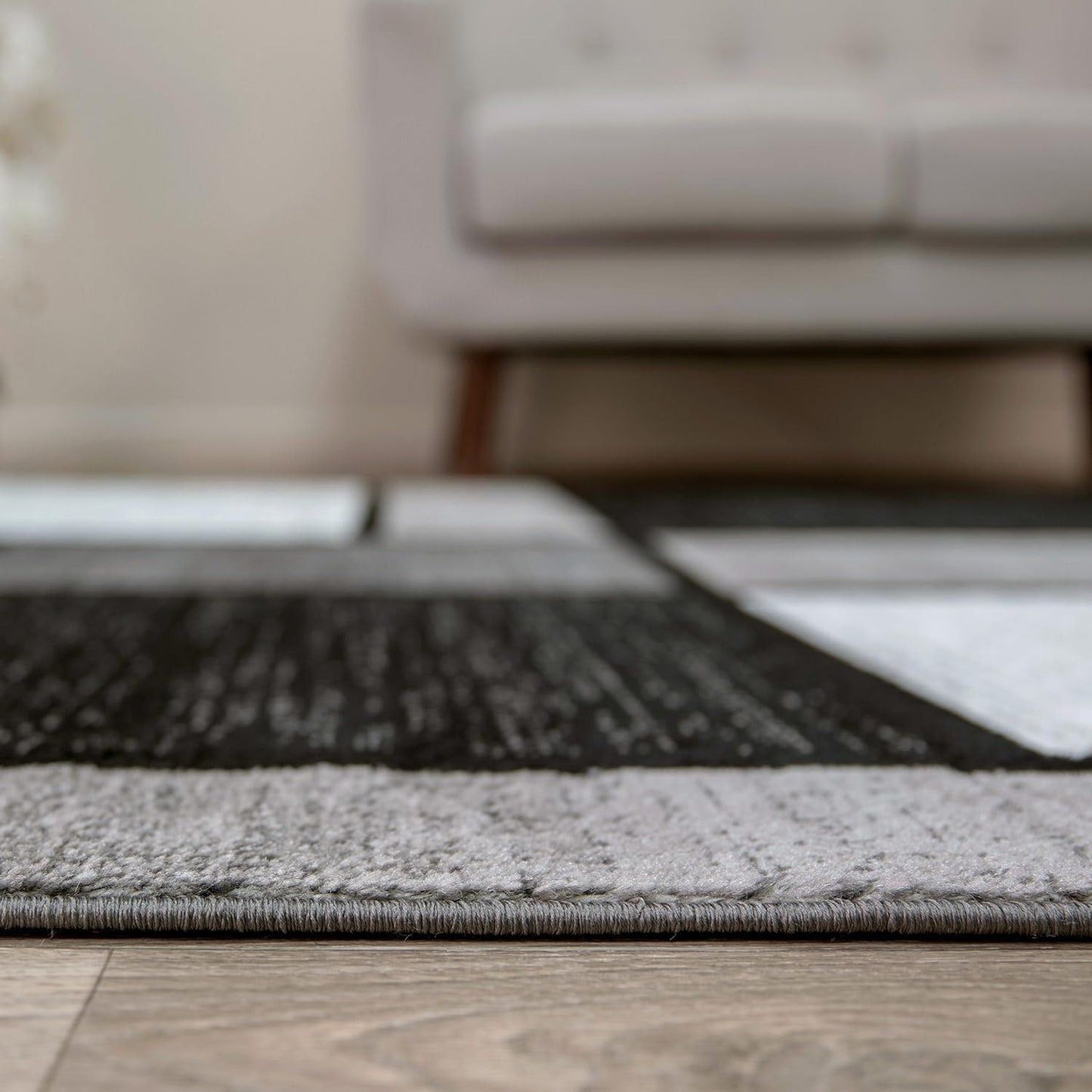 Rugshop Contemporary Modern Boxes for Home Office,Living Room,Bedroom,Kitchen Non Shedding Area Rug 2'7" x 4' Gray