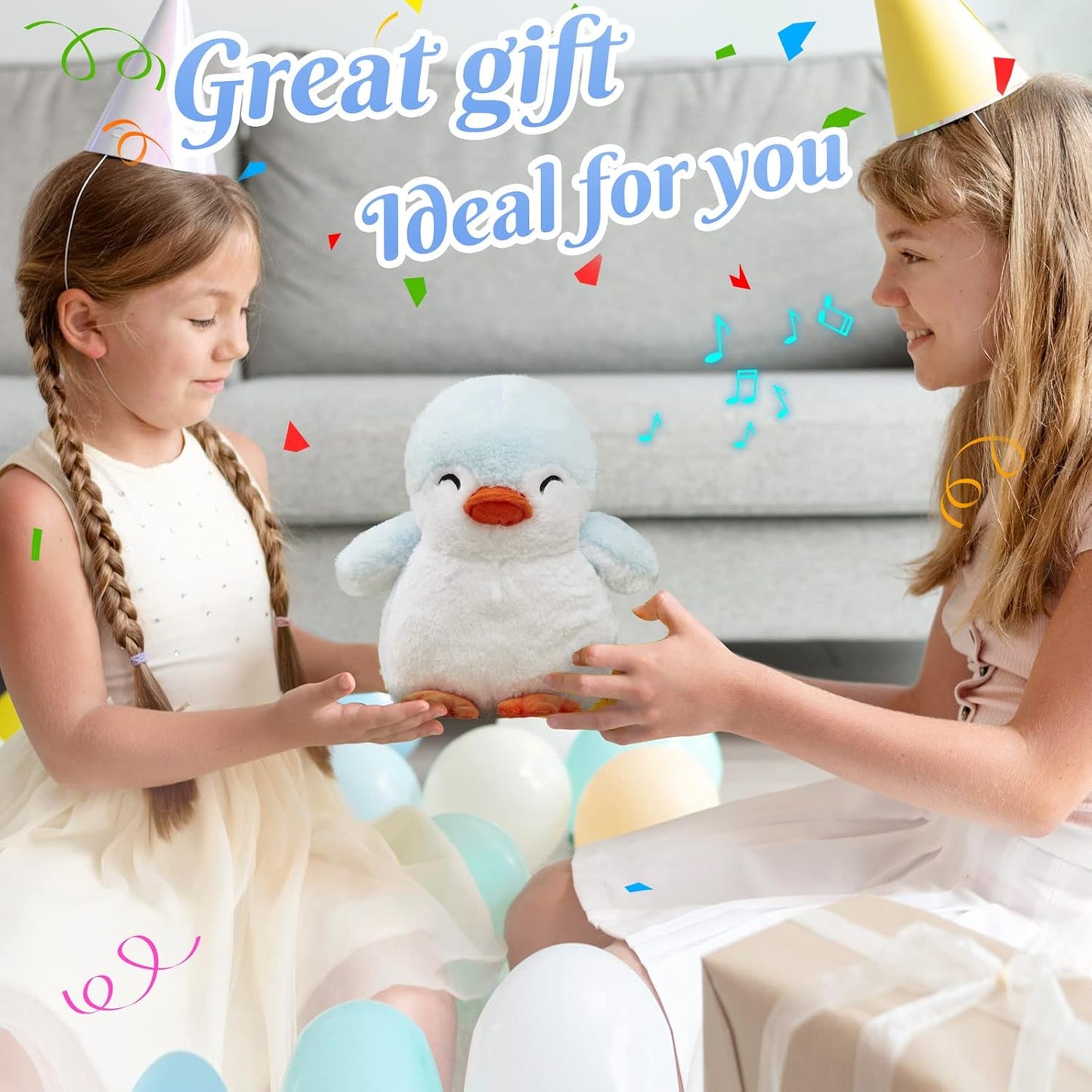 Glow Guards 12'' Musical Light up Penguin Stuffed Animal,Soft Penguin Plush Toy with LED Night Lights &Nursery Songs,Birthday Children's Day Hoilday Gift for Toddler Kids