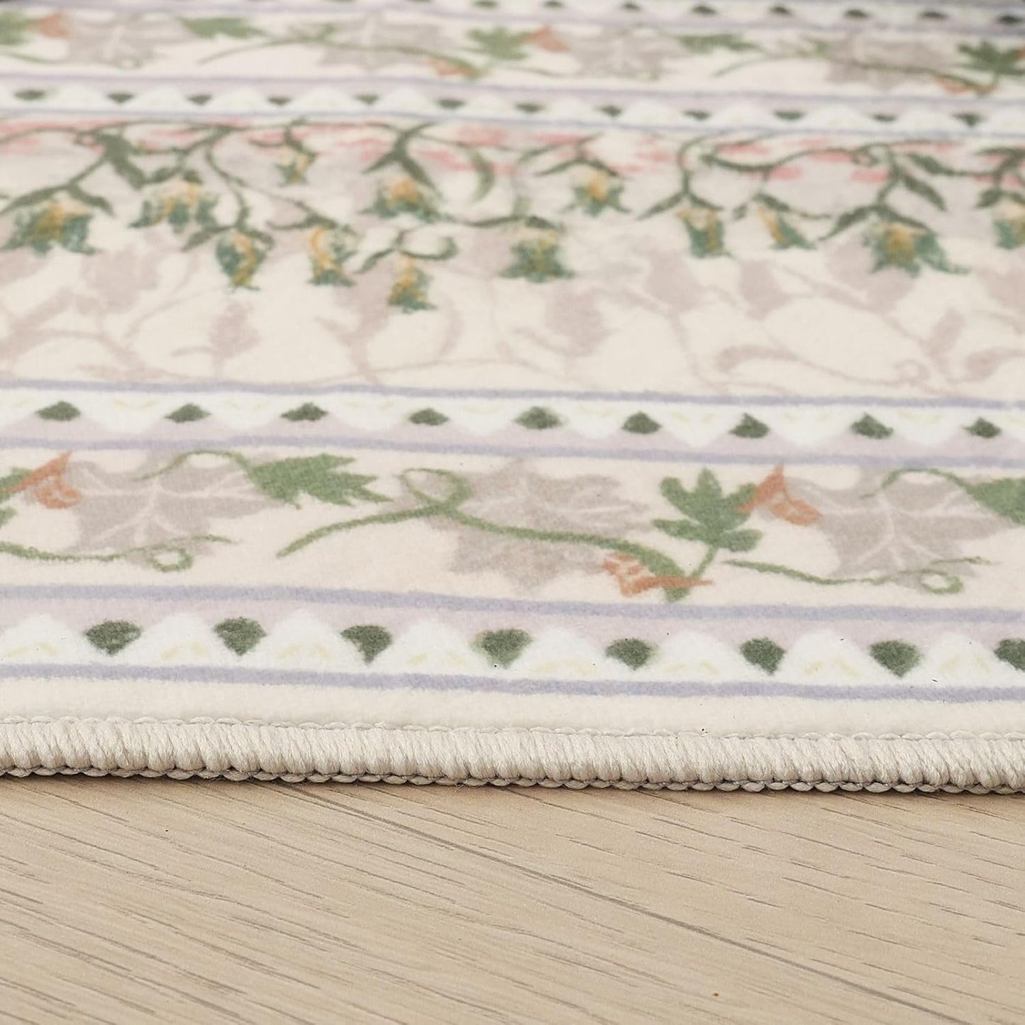 5x7 Area Rugs Impressionist-Style Vintage Washable Area Rug Non Slip Low Pile Large Rugs for Living Room Bedroom Farmhouse Dining Room Kids Playroom, Beige