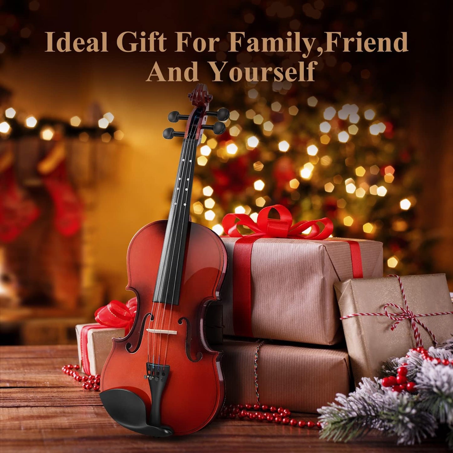 Eastar Violin 4/4 Full Size for Adults, Violin Set for Beginners with Hard Case, Rosin, Shoulder Rest, Bow, and Extra Strings (Imprinted Finger Guide on Fingerboard), EVA-2