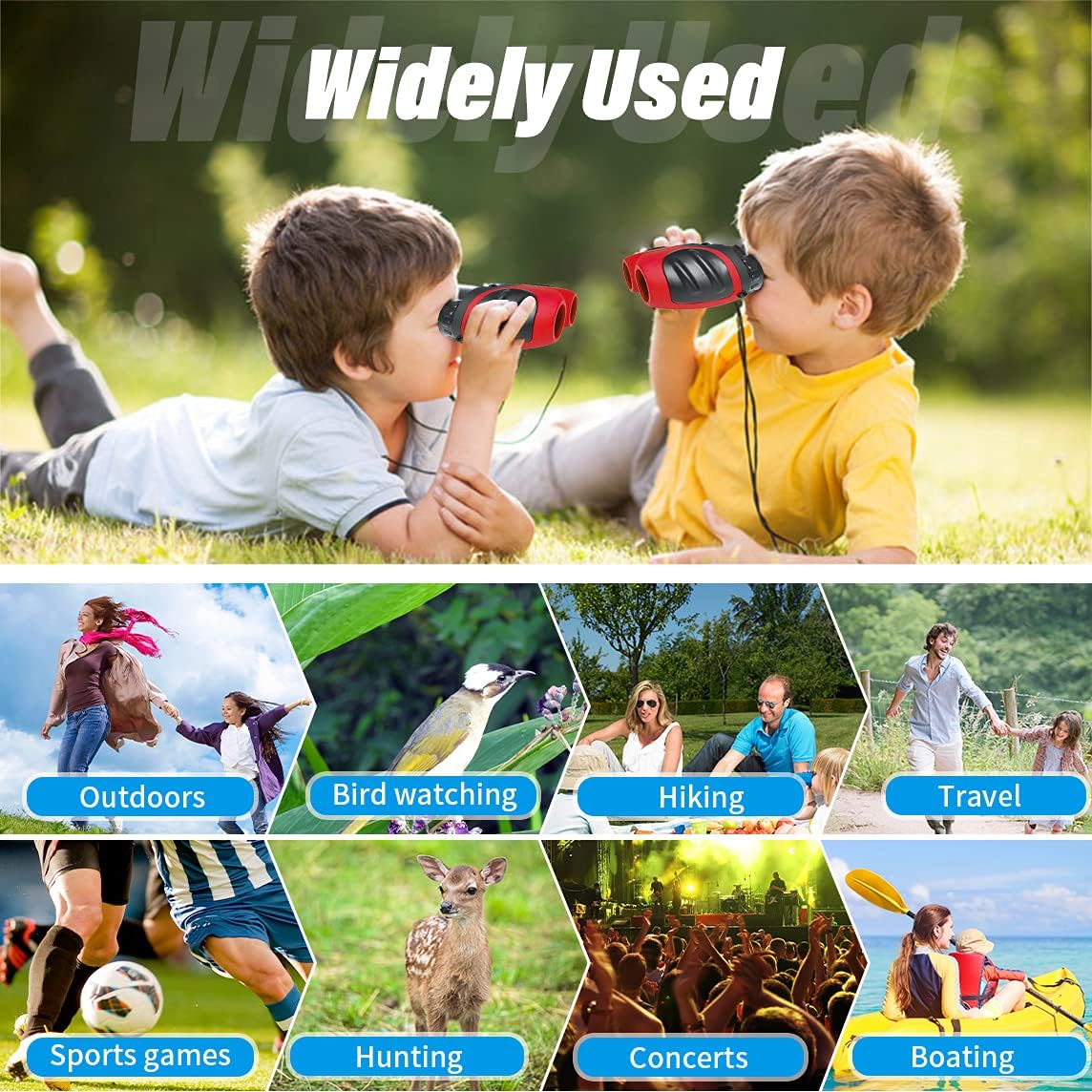 Best Easter Gifts for Teen Girl, VNVDFLM Compact Shock Proof Telescope for Kids Toy for 3-12 Year Old Boys Girls to Bird Watching or Hiking, Birthday Presents for 7 Year Old Boys (Red)