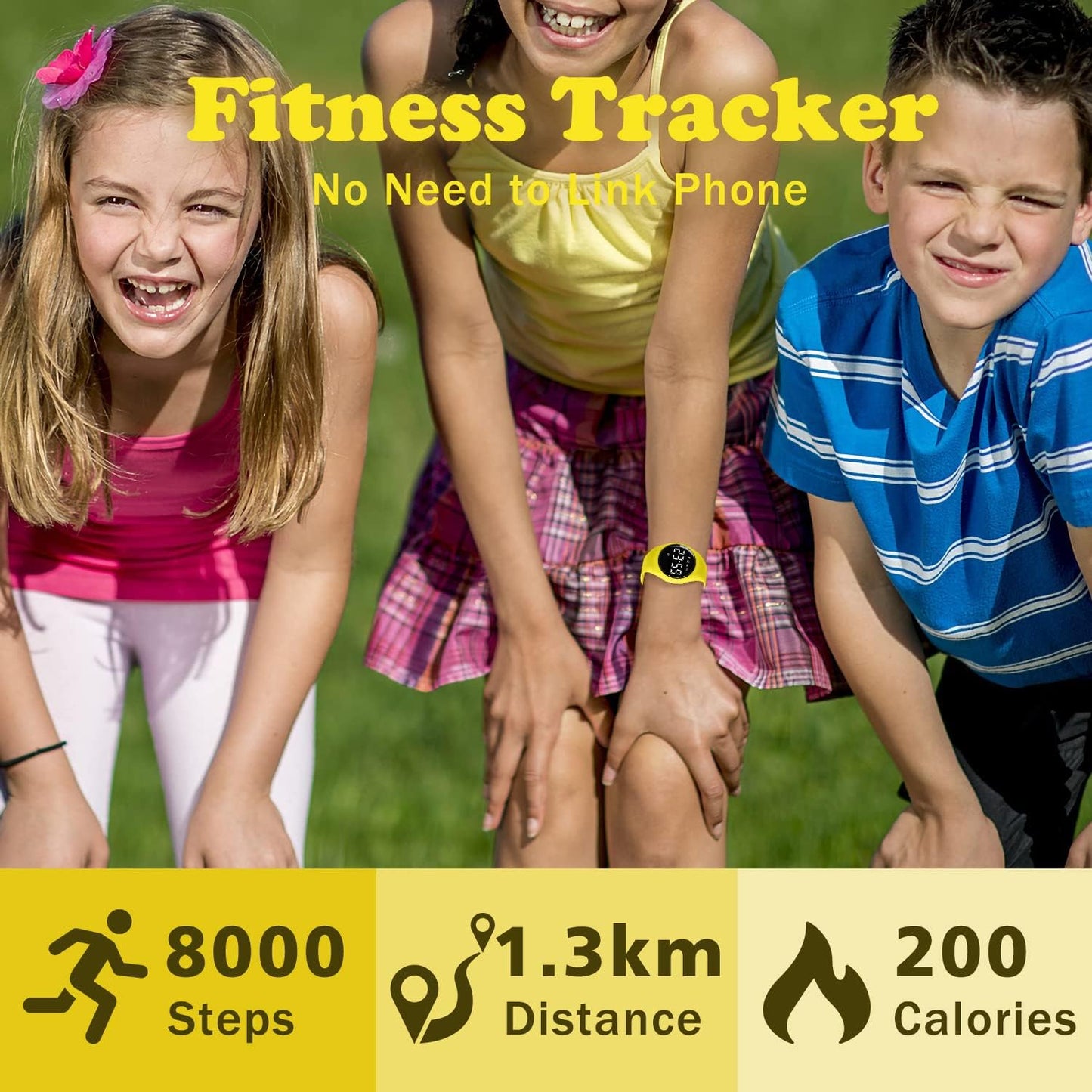 Kids Watches for Girls Boys Digital Sport Watch with Step Counter Pedometer Vibration Alarm Clock, No App Waterproof Fitness Tracker Kids Watch Boys Girls Teens Students Ages 5-16