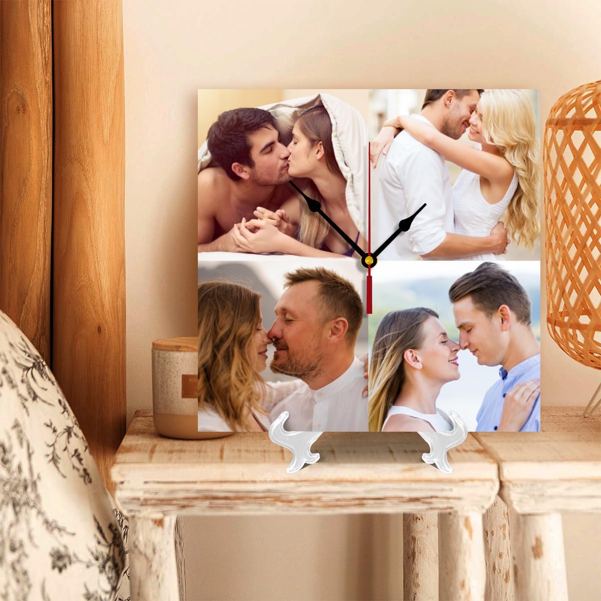 Generic Custom Wall Clock Personalized Wall Photo Customized Round Clock for Birthday Wedding Present Family Friends Gifts, 10inch-25cm