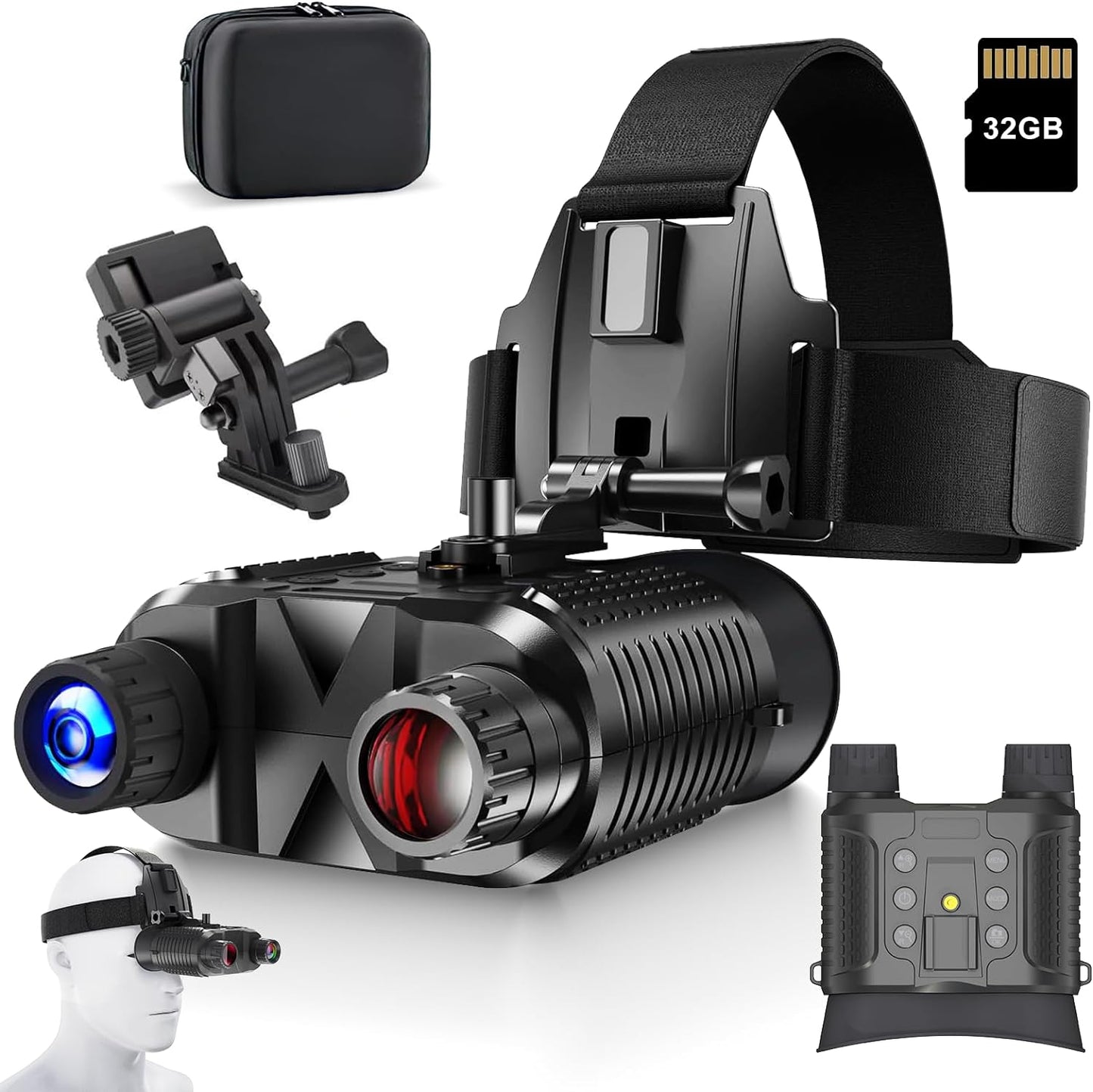 Night Vision Goggles（2nd Generation Upgrade）-Night Vision Binoculars,1312FT Digital Infrared Head Mounted Night Vision,Compatible with Military Tactical FastMICH Helmet