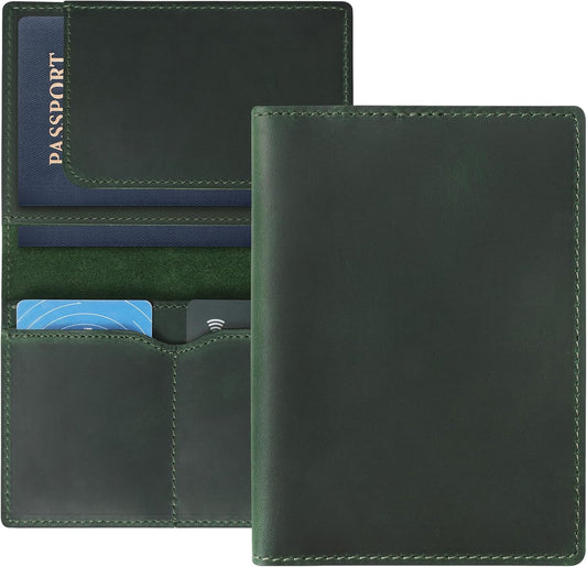 Jack&Chris Leather Passport Holder, Handmade Passport cover, Travel Wallet Cover Case for Men and Women, Leather Travel Documents Organizer Protector, JC107