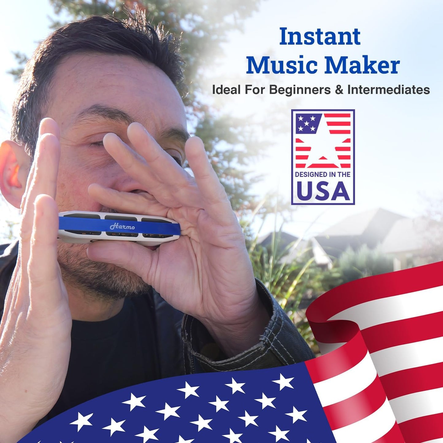 Harmo Polar Diatonic Harmonica Key of C, Paddy Richter Tuning - Specialized for Irish, Bluegrass, Celtic, and Folk Music, Mouth Organ With Case, Harmonica for Kids, Adults, Beginners & Professionals