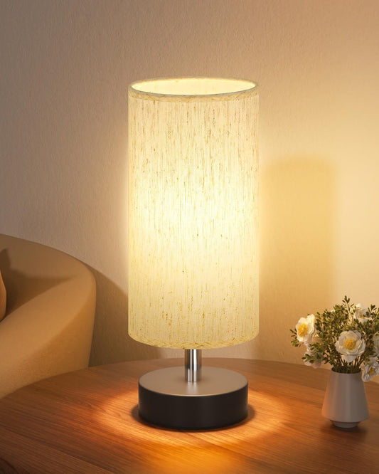 Small Table Lamp for Bedroom - Bedside Lamps for Night Stands, Minimalist Nightstand Light Lamp, Desk Lamps for Living Room, Office, Dorm
