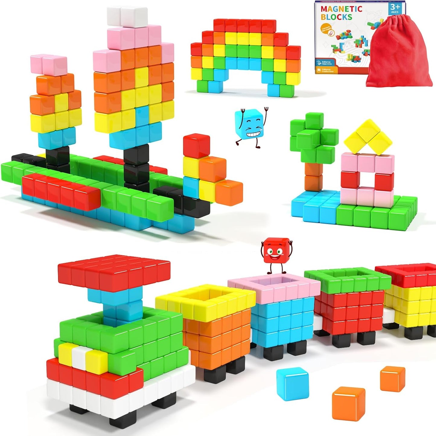 Magnetic Blocks for Toddlers -Classroom Must Haves STEM Learning Toys for 3-5 Year Old Boys & Girls, Safe & Strong Building Blocks with ASMR Sounds,Ideal Gifts for Kids 3+