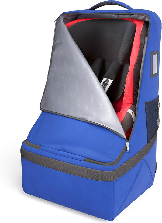 Koah Car Seat Backpack Padded Bag for Air Travel and Airport Gate Check-in with Padded Shoulder Straps