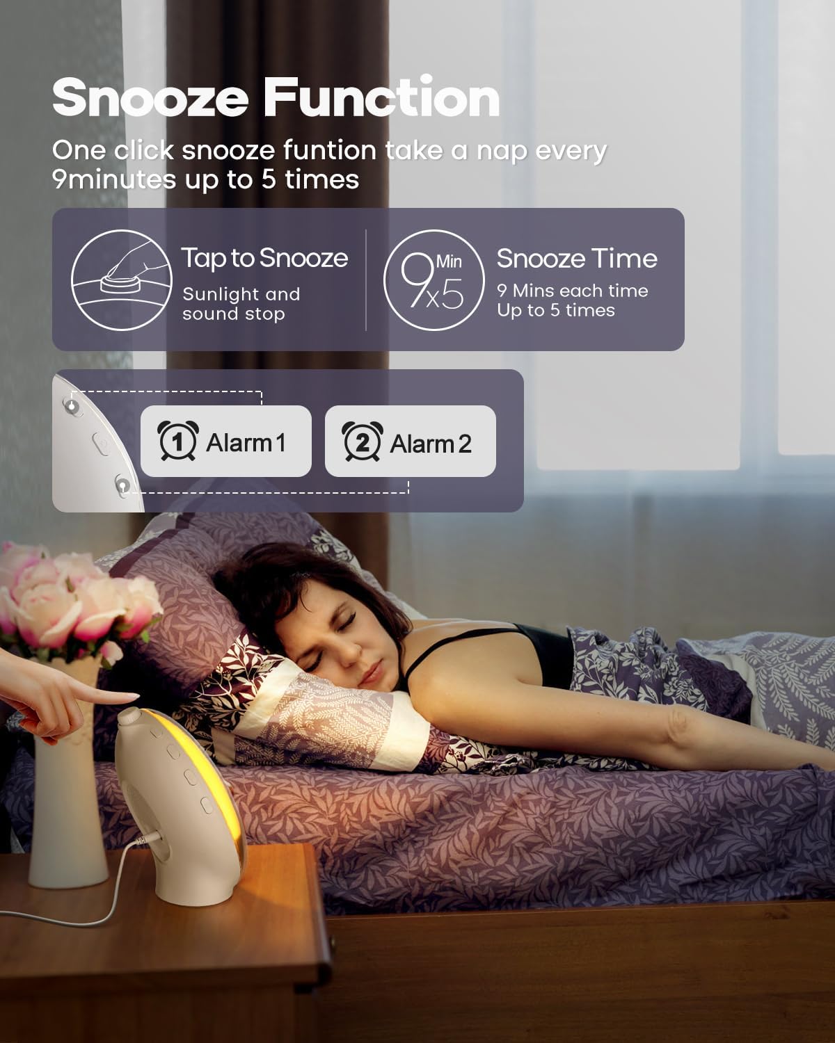 Dekala Sunrise Alarm Clock, Wake Up Light, Smart APP Control, Sundown Sleep Sound Machine, Dual Alarms, FM Radio, Natural Alarm Sounds, Alarm Clock for Heavy Sleepers Kids Adults, Ideal Gift