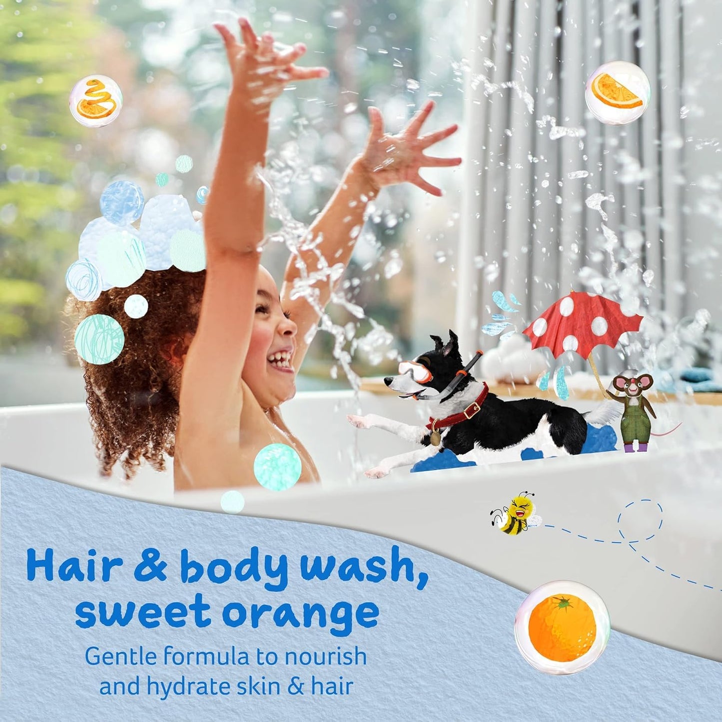 Childs Farm, Kids Hair & Body Wash for Dry, Sensitive Skin, Organic Sweet Orange, Gently Cleanses, Vegan, Cruelty-Free, 8.4 Fl Oz