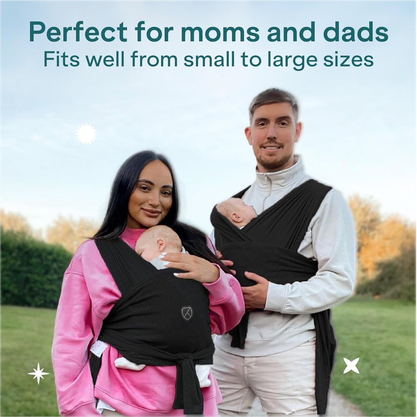 Koala Babycare Baby Carrier Wrap, Easy to Wear As a T-Shirt - Original Baby Carrier Newborn to Toddler - Sling One Size Fits All - Baby Wraps Carrier Up to 22lbs