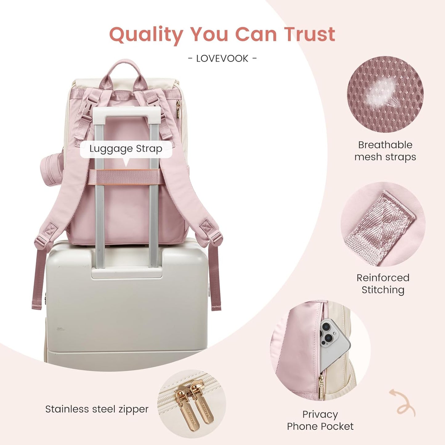 LOVEVOOK Diaper Bag Backpack, Baby Travel Bags for Boys & Girl, Toddler Waterproof Diaper Bag w/Changing Pad, Stroller Straps, Pacifier Case, Newborn Essentials Must Haves Mom