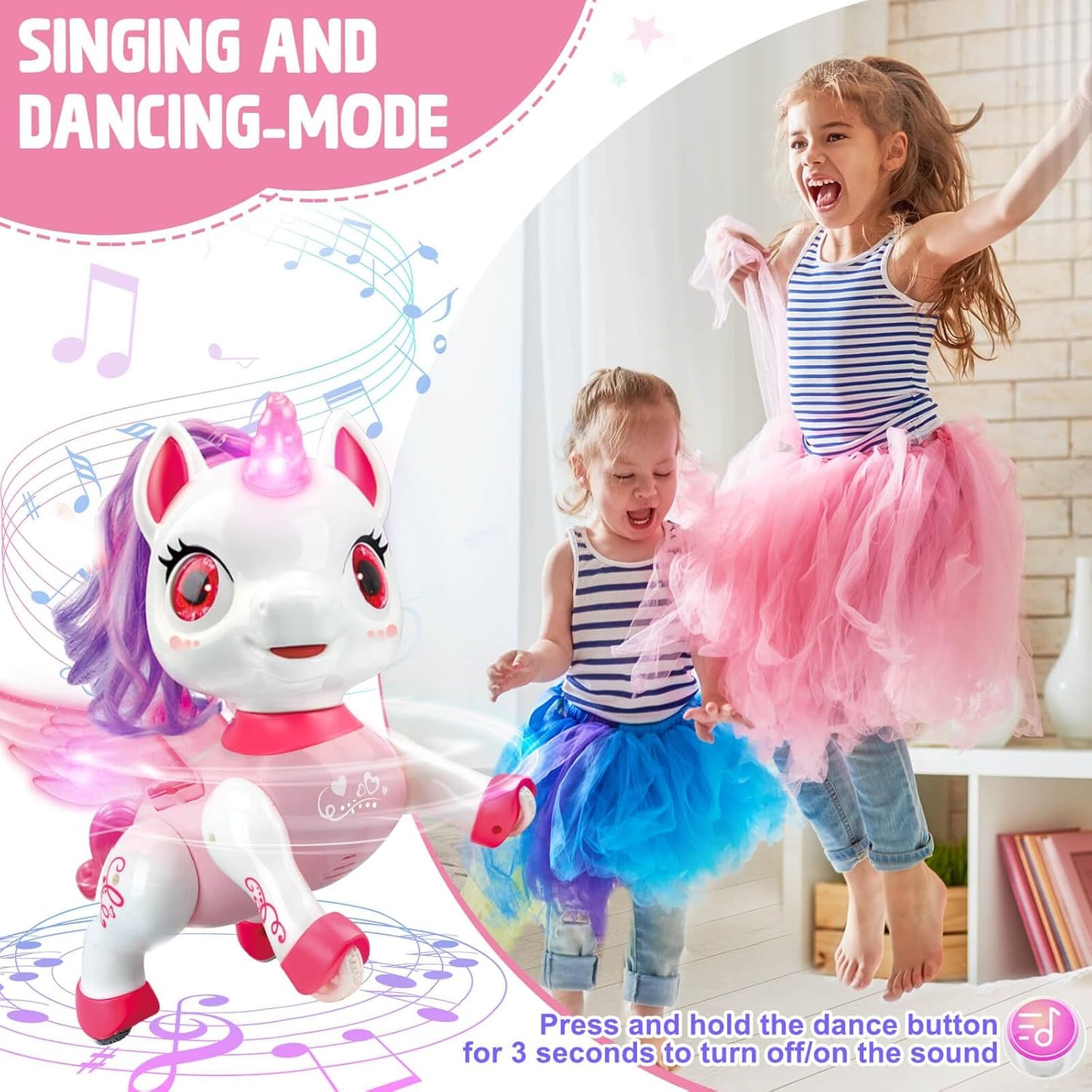 Unicorn Toys for Girls Age 4-6: Robot Pets for Kid Remote Control Robot Toy for Ages 5-7 Robot Toys for Kids 8-12 Birthday Gifts for 3 4 5 6 7 8 Year Old Girl, Pink