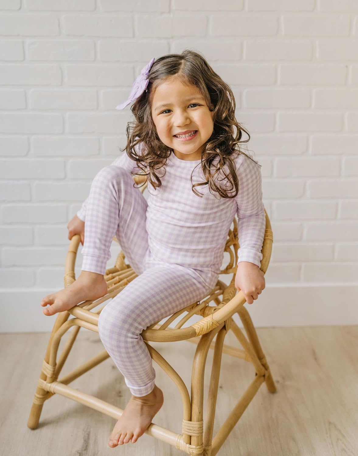 moimoln Plaid Check Soft Cotton Modal 6M-8Y Baby Toddler Long-Sleeve Snug-Fit Pajama Sleepwear Daily