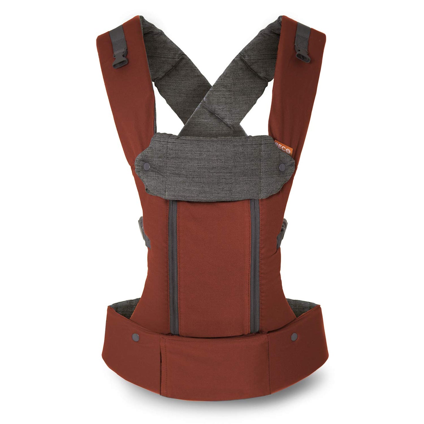 Beco Baby Carrier 8 Hybrid Newborn to Toddler Carrier (7–45 lbs) - All in 1 Breathable Mesh, Ergonomic Baby Backpack - Front & Hip Carrier with Adjustable Seat – Rust