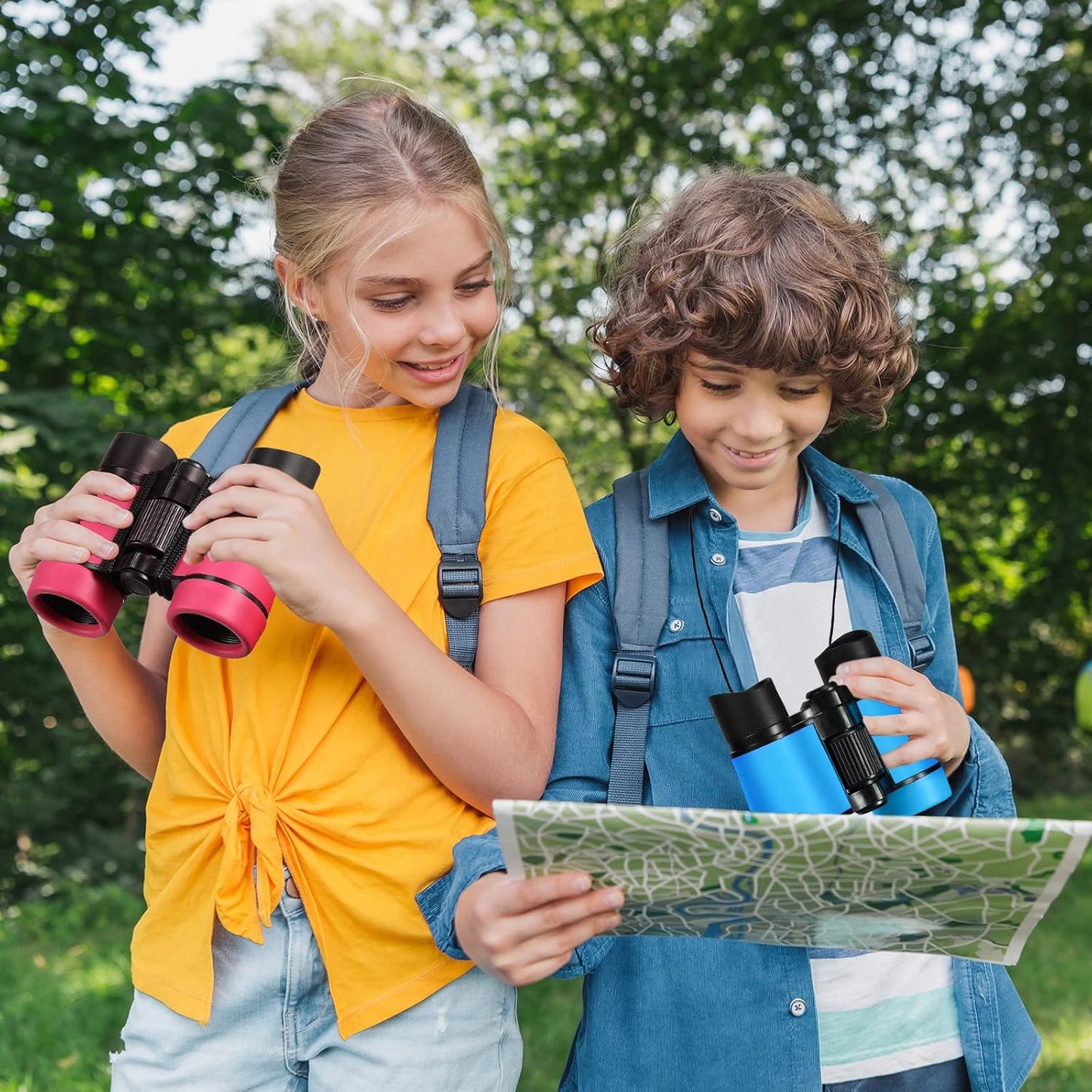 6 Pack Kids Binoculars Shock Proof Toy Binoculars Set for Age 6 Years Boys Girls Hunting Folding Small Telescope Birthday Gifts Bird Watching Educational Learning Camping Outdoor (Cute Colors)