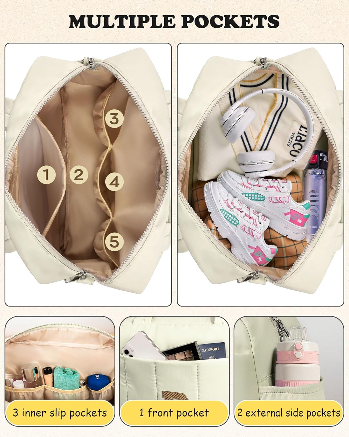 Duffle Bag for Travel Women, Travel Bags，Monogram Gifts-Initial Overnight Bag with Wet Pocket，Lightweight Weekender Bags Personalized Gym Tote with Makeup Pouch