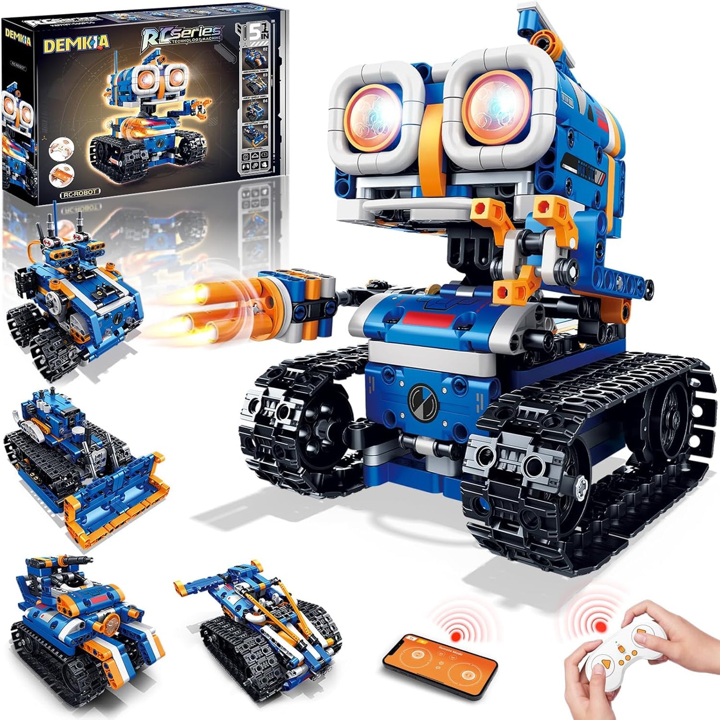 5in1 STEM Robot Building Kit, 560 PCS APP/Remote Control Mech RC Robotics for Kids Ages 8-12, Science Kit Coding Robots Toy Set, Birthday Gifts for Boys Age 8-14+