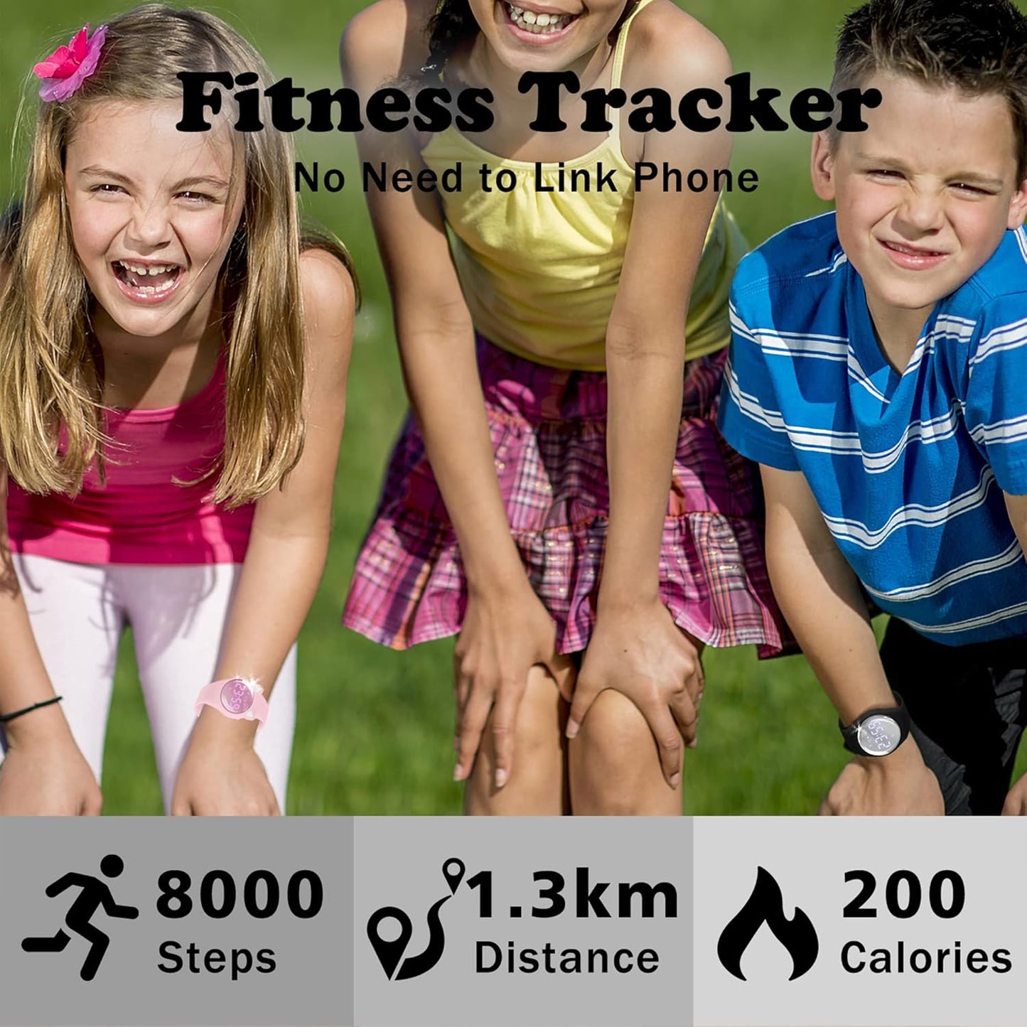 Kids Watches for Girls Boys Digital Sport Watch with Step Counter Pedometer Vibration Alarm Clock, No App Waterproof Fitness Tracker Kids Watch Boys Girls Teens Students Ages 5-16