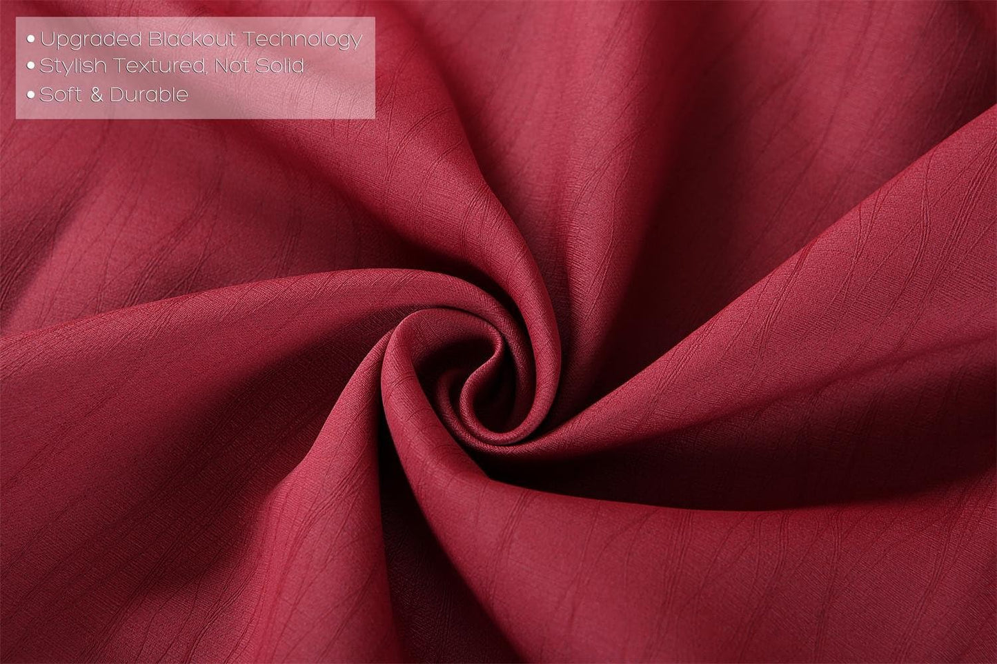 MIUCO Room Darkening Textured Grommet Curtains Blackout Curtains for Window Treatment 2 Panels 52x84 Inch Long Burgundy