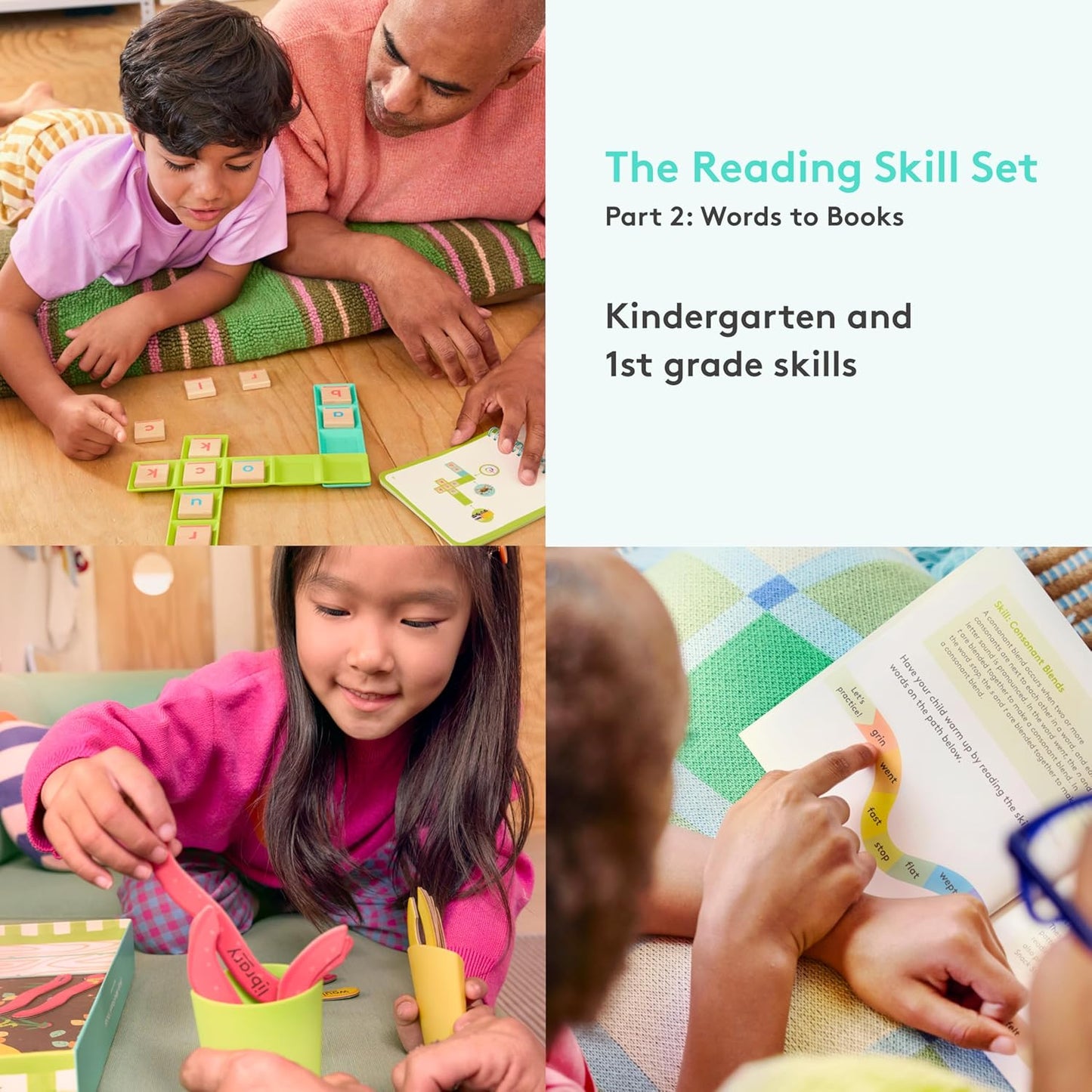 Lovevery Reading Skill Set, Learn to Read for Kindergarten and 1st Grade, Fun Phonics Games and Books, Part 2