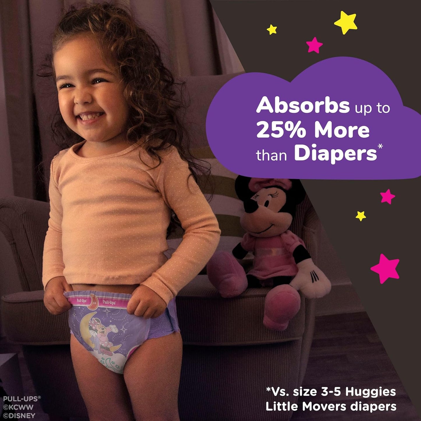 Pull-Ups Girls' Night-Time Potty Training Pants, Size 5T-6T Overnight Training Underwear (46-60 lbs), 44 Ct
