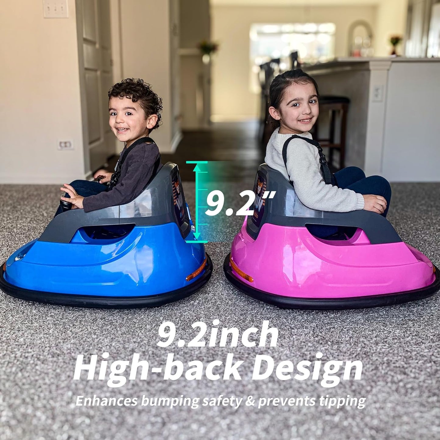 12V Kids Bumper Car, Electric Baby Bumper Car for Toddlers with Remote Control, 3 Speeds - Pink