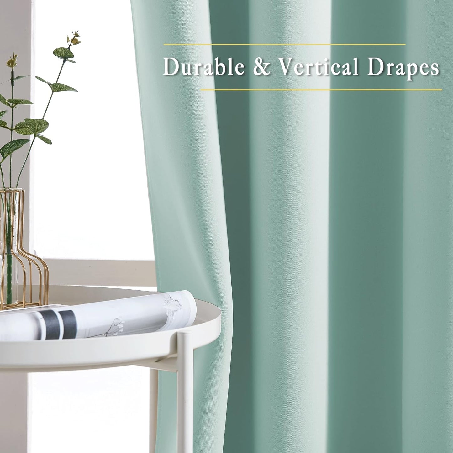 NICETOWN Privacy Blackout Doorway 80 inch Curtains, Grommet Light Blocking Window Treatments Thermal Drapes for Bedroom/Living Room, W46 x L80, 2 Panels, Aqua Blue